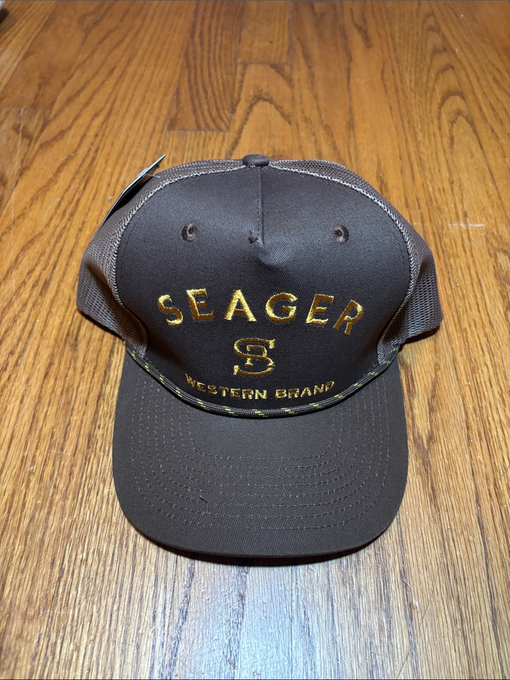 Seager Western Brand Brown Mesh Trucker Hat